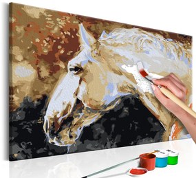 Πίνακας για να τον ζωγραφίζεις - White Horse 60x40