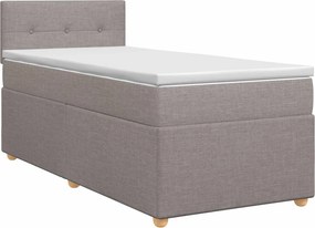 vidaXL Κρεβάτι box spring με στρώμα Taupe 100 x 200 cm Ύφασμα