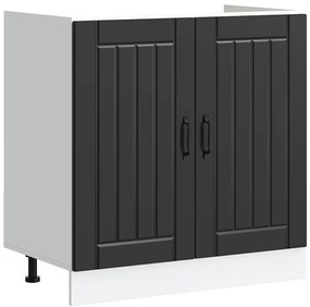 vidaXL Ντουλάπα Κουζίνας με αποθήκευση 2 pcs Μαύρο 80 x 46 x 81.5 εκ