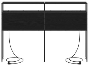 vidaXL Κεφαλάρι Αποθήκης με ράφι Μαύρη δρυς 120 cm Επεξεργασμένο ξύλο