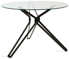 Τραπέζι Aryan pakoworld στρογγυλό γυάλινο-πόδι μαύρο Φ110x75εκ - Γυαλί - 101-000020