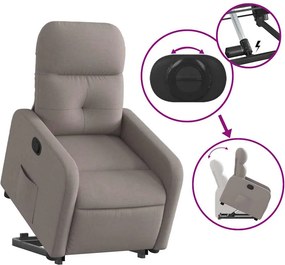 vidaXL Πολυθρόνα Ανακλινόμενη με Ανύψωση Χρώμα Taupe Υφασμάτινη
