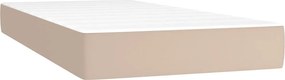 vidaXL Κρεβάτι Boxspring με Στρώμα Καπουτσίνο 200x200εκ.από Συνθ.Δέρμα