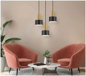 Φωτιστικό Οροφής  SE21-GM-4-3BL-MS1 ADEPT TUBE Gold Matt Pendant Black Metal Shade+ - 51W - 100W - 77-8635