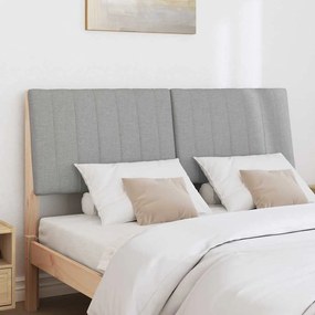 vidaXL Ταπετσαρισμένο κεφαλάρι Ανοιχτό γκρι 140 cm