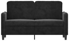 Καναπές Διθέσιος Μαύρο 120 εκ. Βελούδινος - Μαύρο