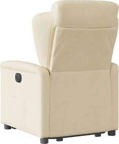 vidaXL Πολυθρόνα Ανακλινόμενη με Ανύψωση Κρεμ Υφασμάτινη