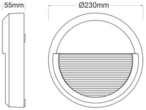 ΑΠΛΙΚΑ ΛΕΥΚΗ ΕΠΙΤΟΙΧΗ  PC 230V IP65 8W 3.000K 430LM - SLIM12W