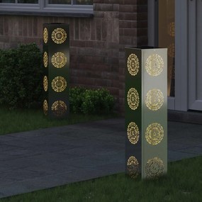 vidaXL Ηλιακό LED Φως Δρόμου 2 pcs Ασημί Γαλβανισμένο Χάλυβα