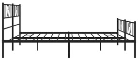 Πλαίσιο Κρεβατιού με Κεφαλάρι&amp;Ποδαρικό Μαύρο 180x200εκ. Μέταλλο - Μαύρο