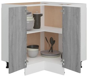 Ντουλάπι Κουζίνας Γκρι sonoma75,5x75,5x81,5εκ. Επεξεργ. Ξύλο - Γκρι