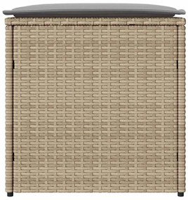 vidaXL Κουτί Μαξιλαριών Μπεζ 50 x 50 x 50 cm συνθετικό ρατάν