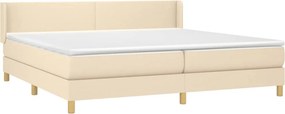 vidaXL Κρεβάτι Boxspring με Στρώμα Κρεμ 200x200 εκ. Υφασμάτινο