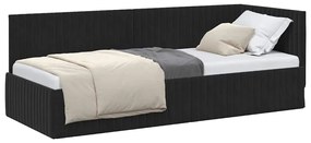 vidaXL Κρεβάτι Γωνίας με κεφαλάρι Μαύρο 80 x 200 cm Βελούδο