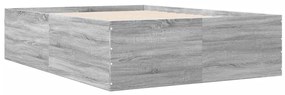vidaXL Πλαίσιο Κρεβατιού Γκρι Sonoma 135x190 εκ. Επεξεργασμένο Ξύλο