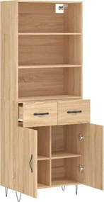 vidaXL Ντουλάπι Sonoma δρυς 69,5 x 34 x 180 εκ. από Επεξεργασμένο Ξύλο