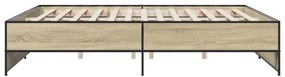 vidaXL Πλαίσιο Κρεβατιού Sonoma Δρυς 180x200 εκ. Επεξ. Ξύλο &amp; Μέταλλο