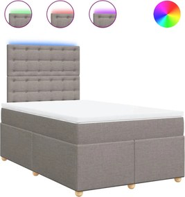 vidaXL Κρεβάτι Boxspring με Στρώμα Taupe 120x190 εκ. Υφασμάτινο