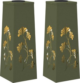 vidaXL Ηλιακό LED Φως Δρόμου 2 pcs Θερμό λευκό 18 x 18 x 50 εκ.