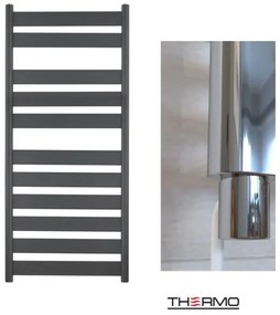 Thermo LARGO Θερμαινόμενη πετσετοκρεμάστρα από Mild Steel με ηλεκτρική λειτουργία, 120x50cm Black