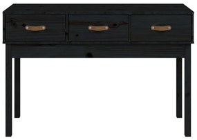 vidaXL Τραπέζι Κονσόλα Μαύρος 114x40x75 εκ. από Μασίφ Ξύλο Πεύκου