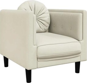 vidaXL Πολυθρόνα Κρεμ Βελούδινη με Μαξιλάρι