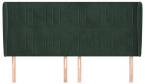 vidaXL Κεφαλάρι με Πτερύγια Πράσινο 163x23x118/128 εκ. Βελούδινο