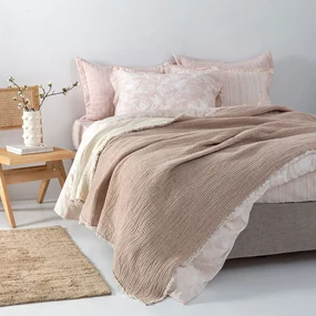 Κουβέρτα Mous Beige Palamaiki Μονό 170x240cm 100% Βαμβάκι