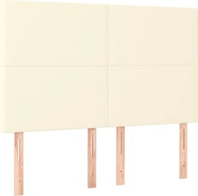 vidaXL Κεφαλάρι Κρεμ 144x5x118/128 εκ. από Συνθετικό Δέρμα