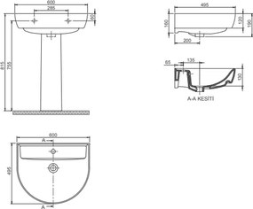 Cerastyle Bella 007800 60x50 - Νιπτήρας μπάνιου