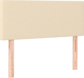 vidaXL Κρεβάτι Boxspring με Στρώμα Κρεμ 90x200 εκ.Υφασμάτινο