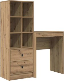 vidaXL Γραφείο με συρτάρι με ράφι με αποθήκευση 2 pcs Artisan Oak
