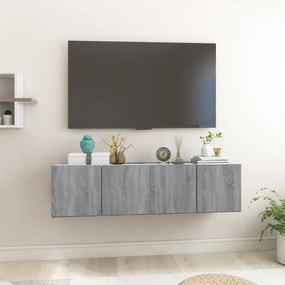 vidaXL Έπιπλα Τηλεόρασης Κρεμαστά 2 τεμ. Γκρι 60x30x30 εκ. Επεξ. Ξύλο