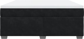 vidaXL Κρεβάτι Boxspring με Στρώμα Μαύρο 180x200 εκ. Βελούδινο