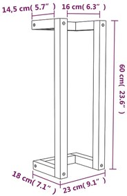 Πετσετοκρεμάστρα 23x18x60 εκ. από Μασίφ Ξύλο Πεύκου - Καφέ