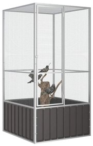 vidaXL Κλουβί Πουλιών Ανθρακί 111x107x211,5 εκ από Γαλβανισμένο Χάλυβα