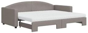 vidaXL Καναπές Κρεβάτι Συρόμενος Taupe 90x200 εκ. Ύφασμα Στρώματα