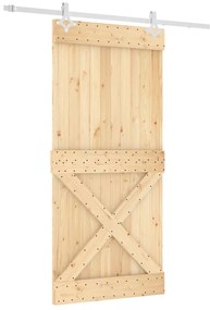 vidaXL Συρόμενη Μεσόπορτα με Μηχανισμό 95 x 210 εκ. Μασίφ Ξύλο Πεύκου