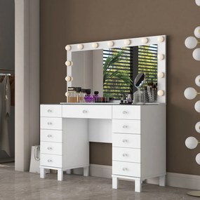 Τουαλέτα Μακιγιάζ Λευκό CAIDUS 120x40x73.6