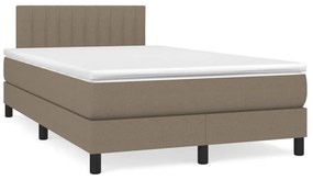 vidaXL Κρεβάτι Boxspring με Στρώμα Taupe 120x190 εκ. Υφασμάτινο