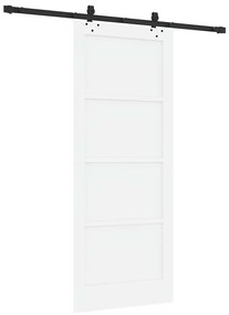 vidaXL Συρόμενη Πόρτα Λευκό και μαύρο 83 x 202 εκ.