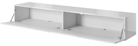 Τραπέζι Tv Charlotte 116, Γυαλιστερό λευκό, Άσπρο, Ο αριθμός των θυρών: 2, 200x30x40cm, 39 kg | Epipla1.gr