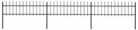vidaXL Κάγκελα Περίφραξης με Λόγχες Μαύρα 5,1 x 0,6 μ. από Χάλυβα