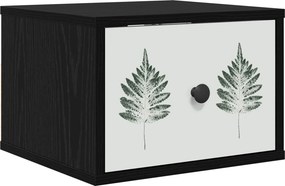 vidaXL Τοίχου κομοδίνο HANAU Μαύρη Δρυς 36 x 33 x 25 εκ.