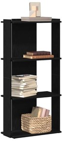 vidaXL Βιβλιοθήκη 3 Επιπέδων Μαύρη 60x30x120 εκ. Επεξεργασμένο Ξύλο