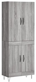 vidaXL Ντουλάπι Γκρι Sonoma 69,5 x 34 x 180 εκ. Επεξεργασμένο Ξύλο
