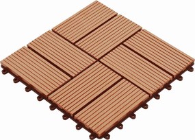 vidaXL Πλάκα Κατασκευής 11 pcs Ξύλο teak 30 x 30 cm WPC
