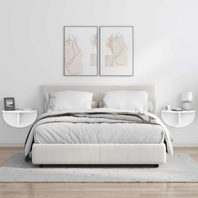 vidaXL Ράφι Τοίχου 2 pcs Λευκό 48 x 24 x 24 εκ Επεξεργασμένο ξύλο