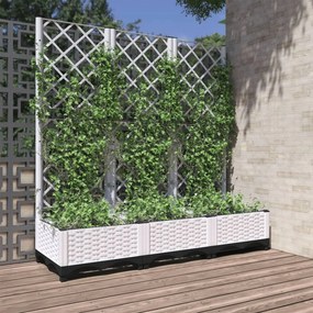vidaXL Γλάστρα Κήπου Λευκό 120 x 40 x 121,5 cm