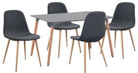 Σετ τραπεζαρίας C11330.10 5τμχ με Τραπέζι MINIMAL 120x80x73εκ. & Καρέκλες LEONARDO Γκρί
